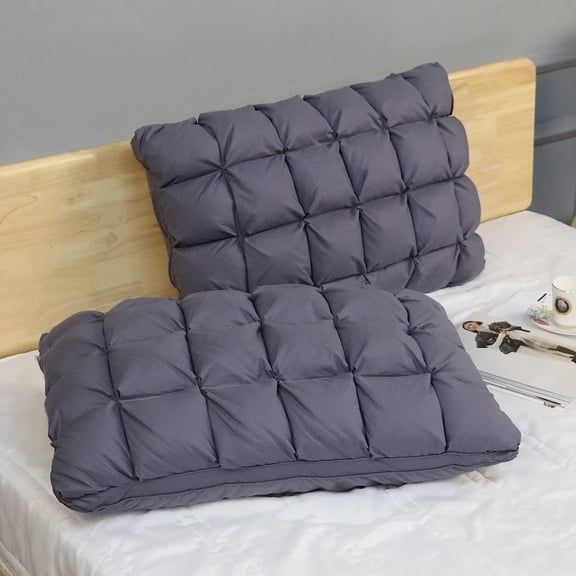 King Size Pillow Set of 2 Gray 20x36 Inches Soft Down Alternative Fluffy Gel Pillow for Side Sleeping