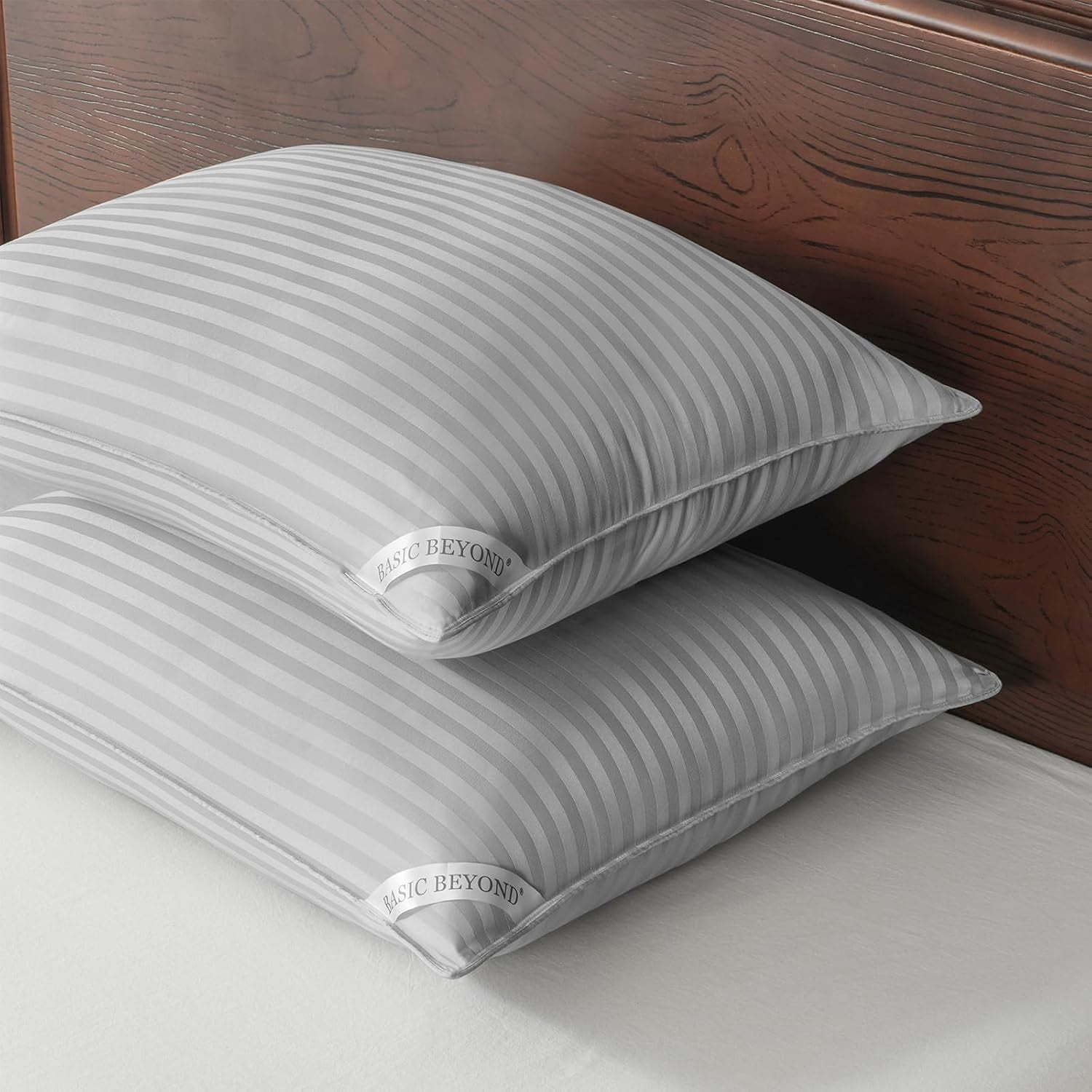 Silver King Size Down Alternative Pillows Set of 2