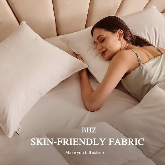 King Size Pillows Feather Down Set of 2 Hotel My King Pillows Bed Goose Pillow Luxury 2 Pack Pillow for Sleeping Side Sleepers Soft Support Gifts