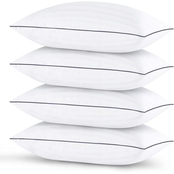 King Size Pillows Set of 4 - Bed Pillows for Sleeping 4 Pack, Cooling Supportive Hotel Pillows with Premium Soft Down Alternative Fill for Side Stomach and Back Sleepers