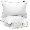 King Size Pillows Shredded Memory Foam Pillows 2 Pack, Adjustable Firm