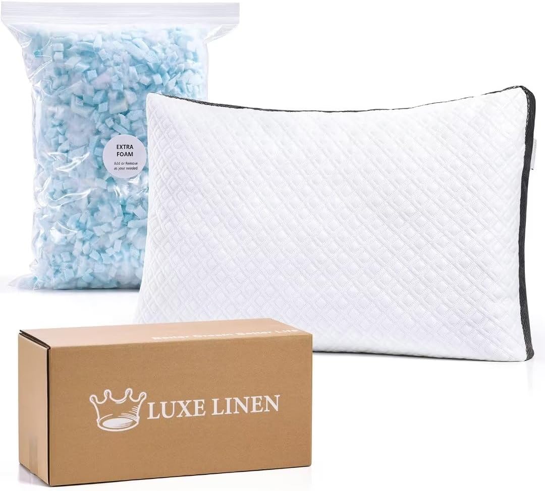 King Size Pillows, Shredded Memory Foam Pillows, Adjustable Bed Pillow