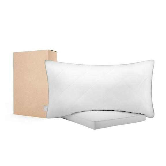 King Size Pillows for Sleeping - 2 Pack Down Alternative Bed Pillows, Fluffy & Supportive Hotel Quality, for Back/Side/Stomach Sleepers - White
