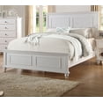thumbnail image 1 of King Size Platform Bed, Wooden Bed Frame with Headboard Footboard, Low Support Legs, High Panel Headboard Platform Bed for Adult Bedrooms, Box Spring Required, White, 1 of 7