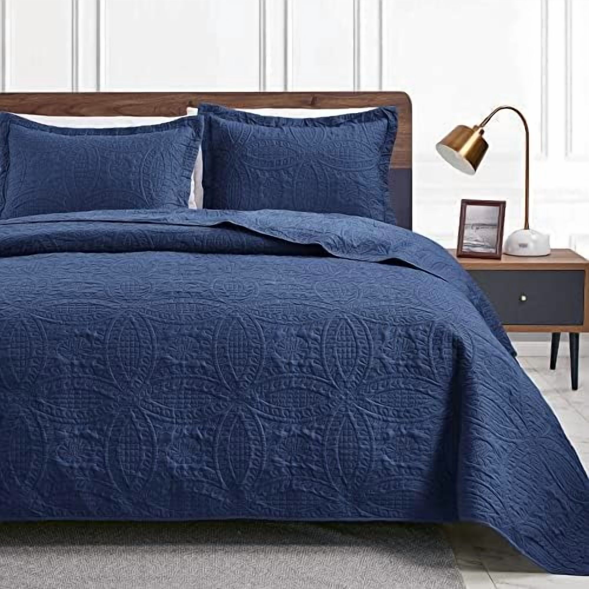 Navy Blue Bedspread Kingnull