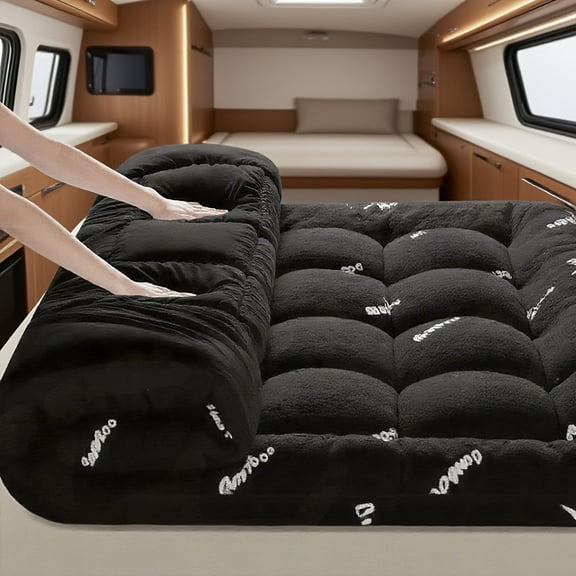 "King Size RV Mattress Topper - Cooling Heavy Duty Design with 21" Deep Pocket & Non-Slip Bottom - For RVs, Motorhomes & Trucks