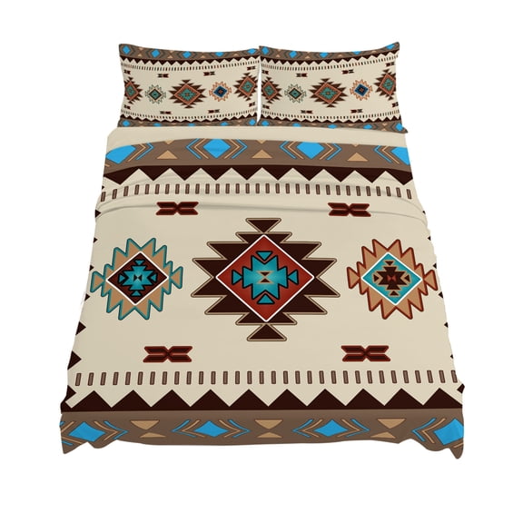 King Size Retro Southwest Texture Sheet Sets Classic Brown Retro Art Soft Breathable Microfiber Bed Sheets Deep Pockets 4 Piece Bed Sheets Set, 1 Fitted Sheet, 1 Flat Sheet & 2 Pillowcases