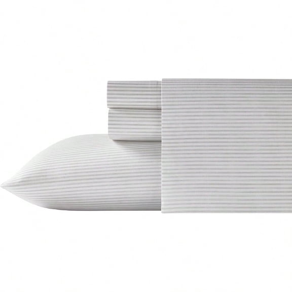 - King Size Sheet Set 100 Soft Cotton Bedding with a Lightweight Feel Deep Pocket - Bed Sheets with Matching Pillowcases Fitted Sheet Paloma Beach Grey