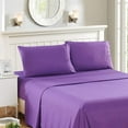 thumbnail image 1 of King Size Sheet Set, 600 Thread Count Pima Cotton Bed Sheet Set, 100% Soft & Durable, Available in 26-30 Inch Mattresses, Soft & Durable Bedding King Size (Stripe, Purple), 1 of 5