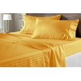 thumbnail image 1 of King Size Sheet Set, 600 Thread Count Pima Cotton Bed Sheet Set, 100% Soft & Durable, Available in 26-30 Inch Mattresses, Soft & Durable Bedding King Size (Stripe, Gold), 1 of 5