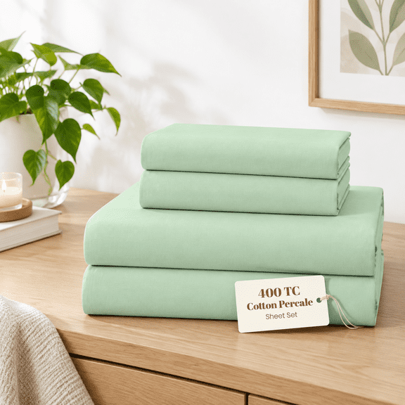 King Size Sheet Setton Teal Green Percale Weave