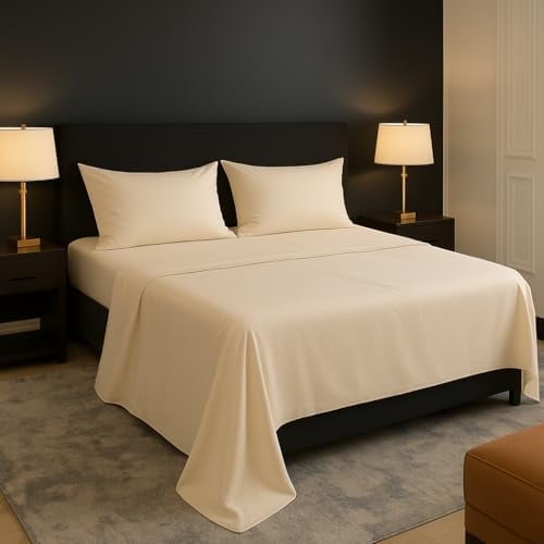 King Size Sheets Set-Cooling & Silky Soft Bed Sheets Made from 100% Bamboo Viscose, Includes Pillowcases, Flat Sheet & Deep Pocket Fitted Sheet, Luxury Bedding for Hot Sleepers, Wrinkle-Free