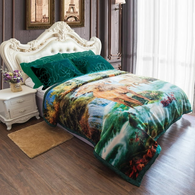 King Size Soft Plush Heavy Thick Blanket For Winter 2 Ply Warm Blanket