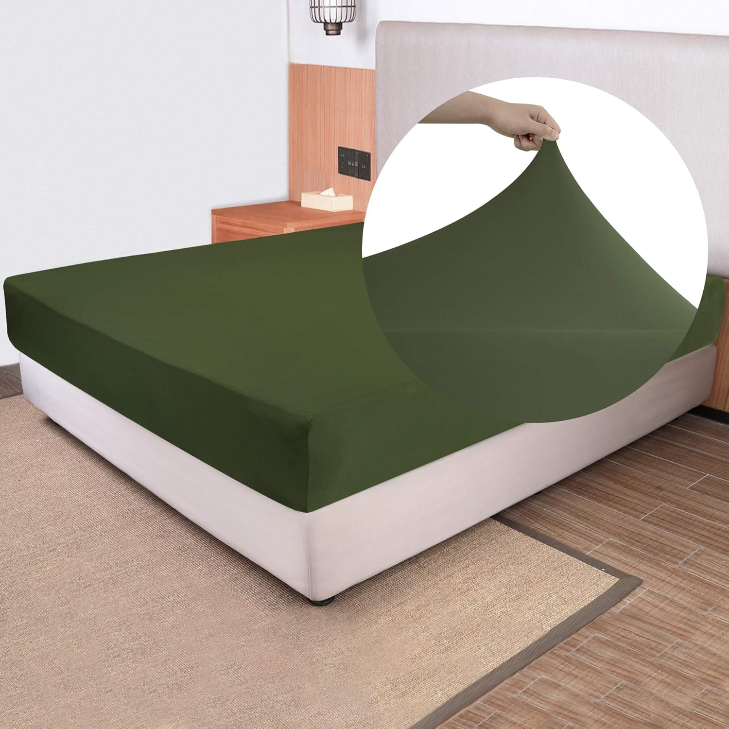 King Size Soft Stretch Fitted Sheet Jersey Knit. 4Way Stretchy for a