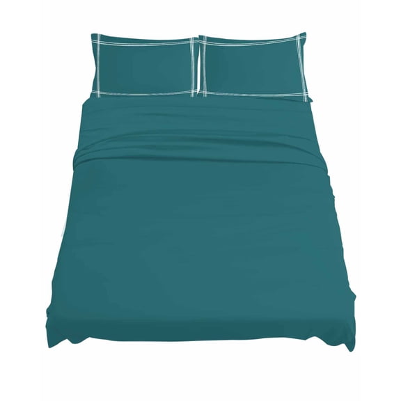 King Size Solid Color Sheet Sets Teal Soft Breathable Microfiber Bed Sheets Deep Pockets 4 Piece Bed Sheets Set, 1 Fitted Sheet, 1 Flat Sheet & 2 Pillowcases