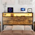 King Size Storage Headboard with Charging Station (2 Outlets & 2 USB