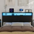 King Size Storage Headboard with Charging Station (2 Outlets & 2 USB