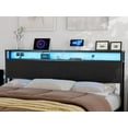 King Size Storage Headboard with LED Lights & Charging Station