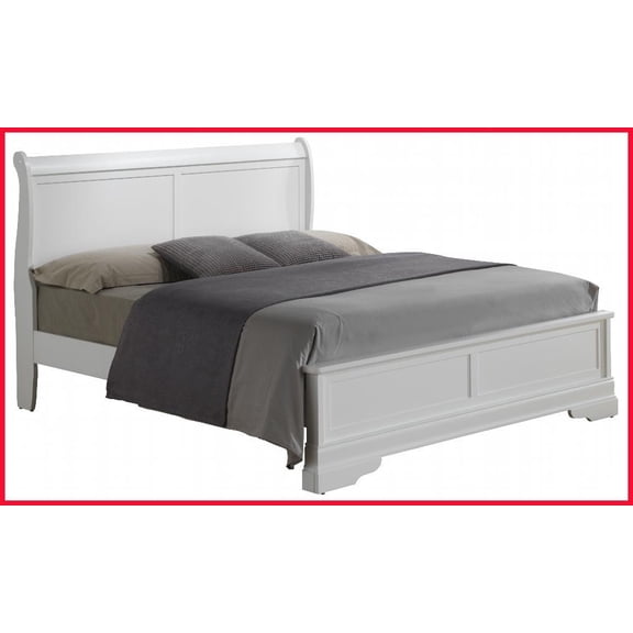 King Size Sturdy Traditional Storage Bed Frame with Smart Storage White Timeless Design for Master Bedroom