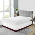thumbnail image 1 of King Size Tailored Drop Dual Tone Solid Bed Skirt with Adjustable Elastic Belt Microfiber Fabric Fade & Wrinkle Resistant Bed Frame Cover Easy to Fit & Care (21 Inch Drop, Wine), 1 of 4
