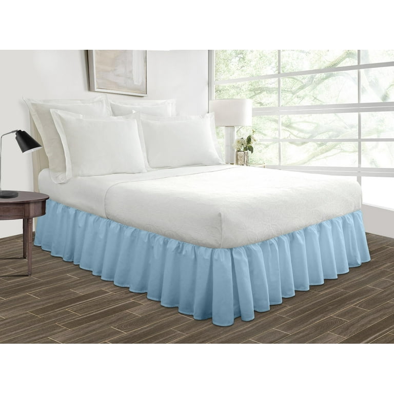 King Size Tailored Drop Ruffled Solid Bed Skirt with Adjustable 