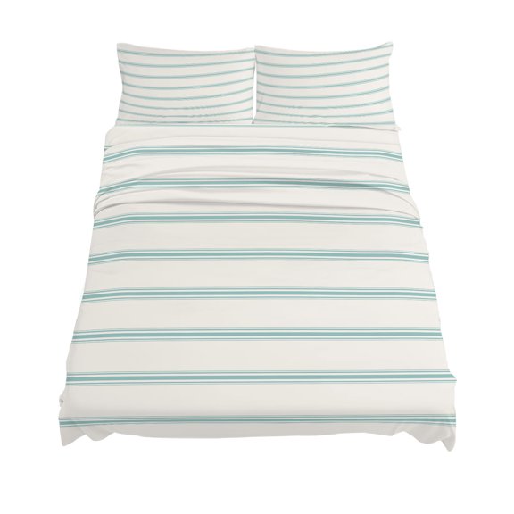 King Size Teal Strips Sheet Sets Classic Pink Lines Abstract Nature Khaki Soft Breathable Microfiber Bed Sheets Deep Pockets 4 Piece Bed Sheets Set, 1 Fitted Sheet, 1 Flat Sheet & 2 Pillowcases