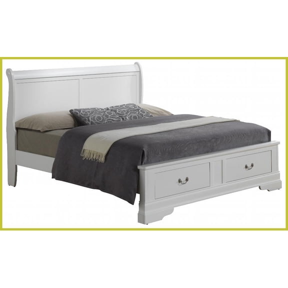 King Size Traditional White Storage Bed with Smart Storage & Durable Construction - Ideal for Master Bedroom