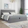 thumbnail image 1 of King Size Upholstered Hydraulic Lift Up Storage Platform Bed,Grey, 1 of 6