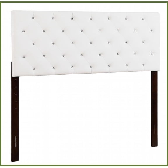 King-Size White Adjustable Height Headboard - Casual Design for Master Bedroom Comfort