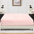 thumbnail image 1 of King Size Zipper Fitted Sheet Only – 100% Egyptian Cotton, 600 Thread Count, 22-Inch Extra Deep Pocket, Luxury Sateen Weave Bottom Sheet, Hotel Quality, ( 78" x 80" +22" , Pink Solid ), 1 of 6