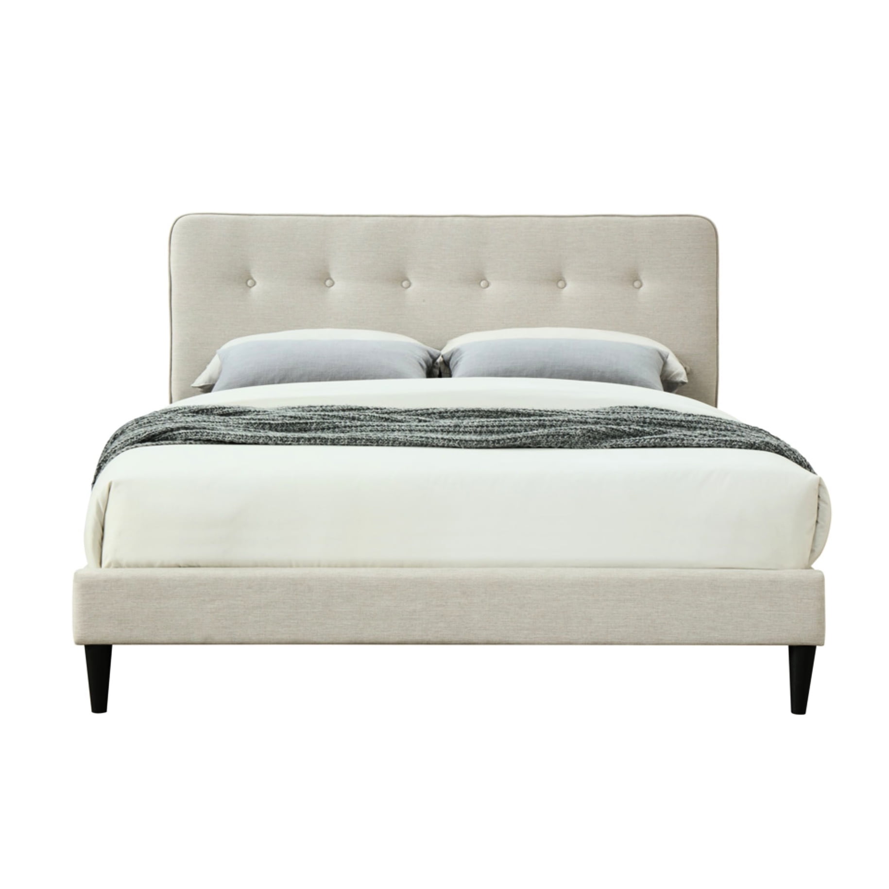 King Sized Bed In A Box With Port, Upholstered Headboard, 83.91in D 80 ...
