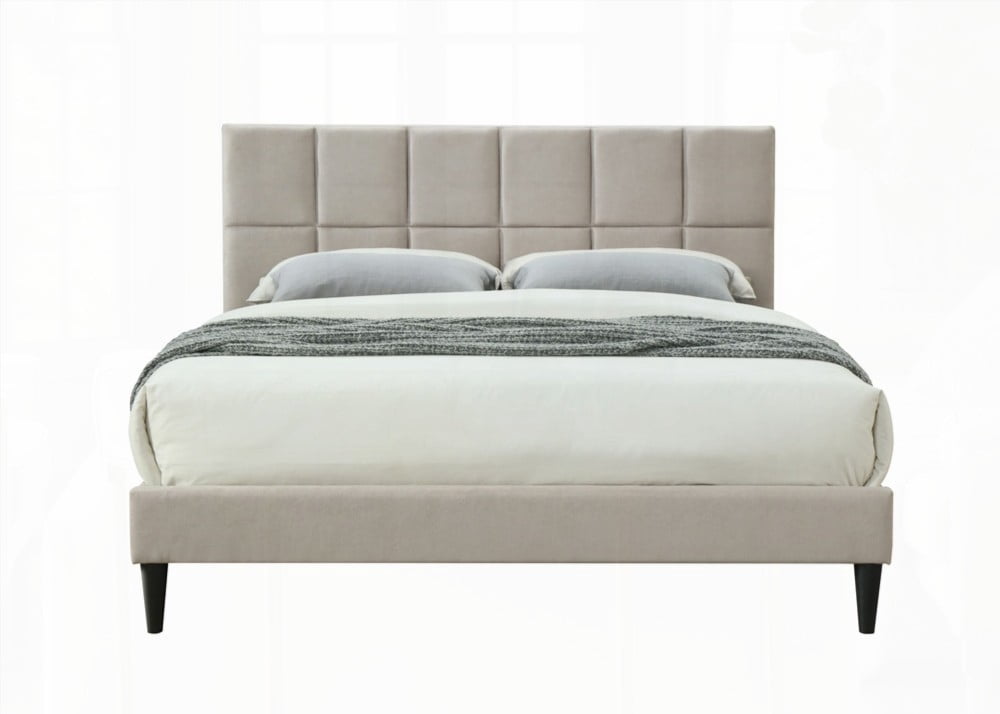 King Sized Bed in a Box with USB and Light Gray Polyester Fabric