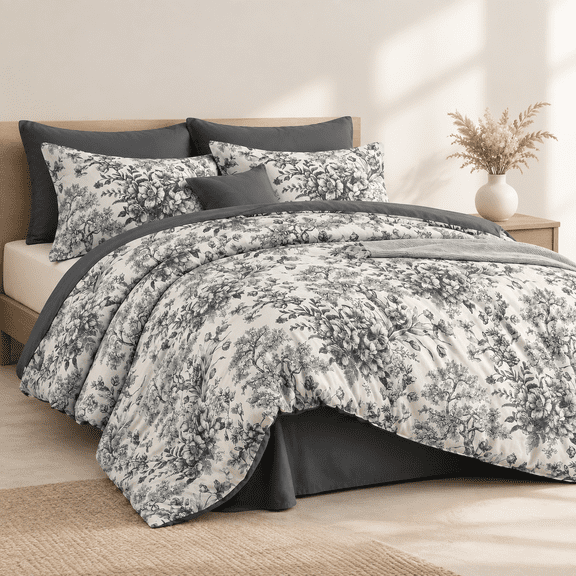 King Sizeforter Set 8 Pieces Flblack Bed In A Bag