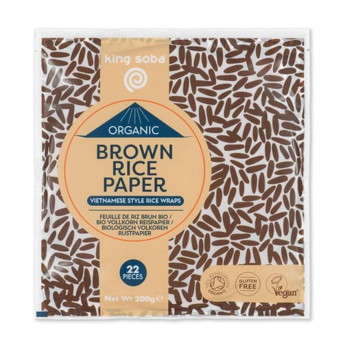 King Soba Organic Brown Rice Paper 200g, British Import (Pack of 2)