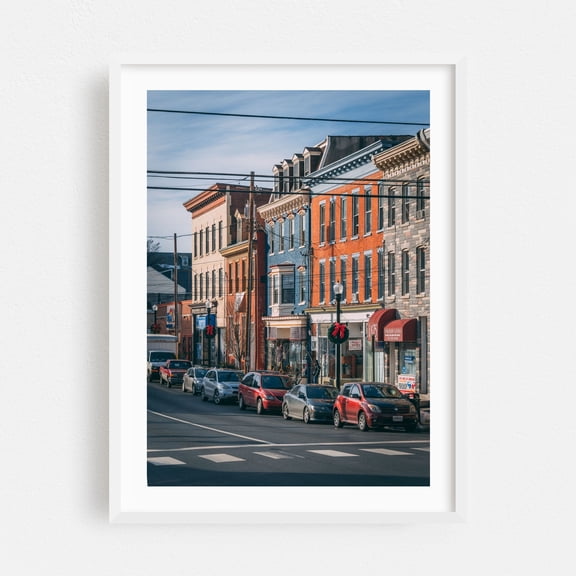 King Street, Lancaster 02 - Lancaster Pennsylvania Photography White Framed Wall Art Print 30 x 40 inches