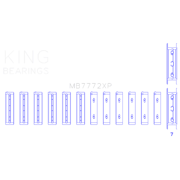King Subaru EZ30/EZ30D (Size 0.50 Oversized) Performance Main Bearing Set