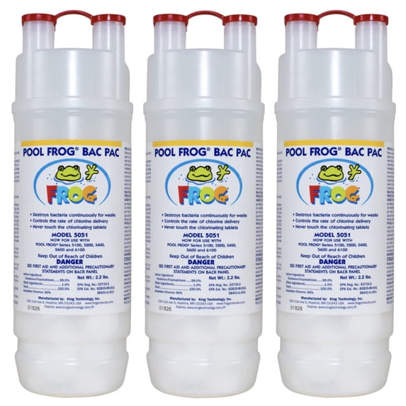 King Technology Pool Frog Chlorine Pool Chemicals, 2.2 lbs, 3 Count