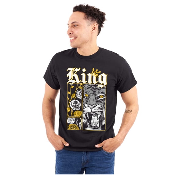 King Tiger Rose Thorns Comic Panels Men's Graphic T Shirt Tees Brisco Brands S