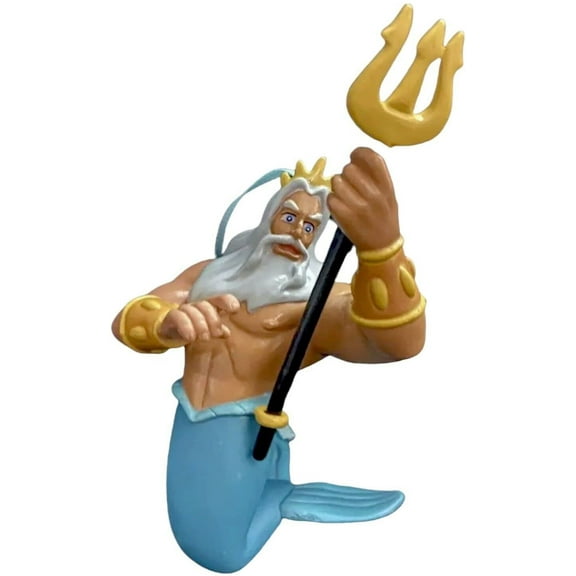 King Triton Ornament PVC Figurine 3" Little Mermaid Ariel Dad Figure Charm New