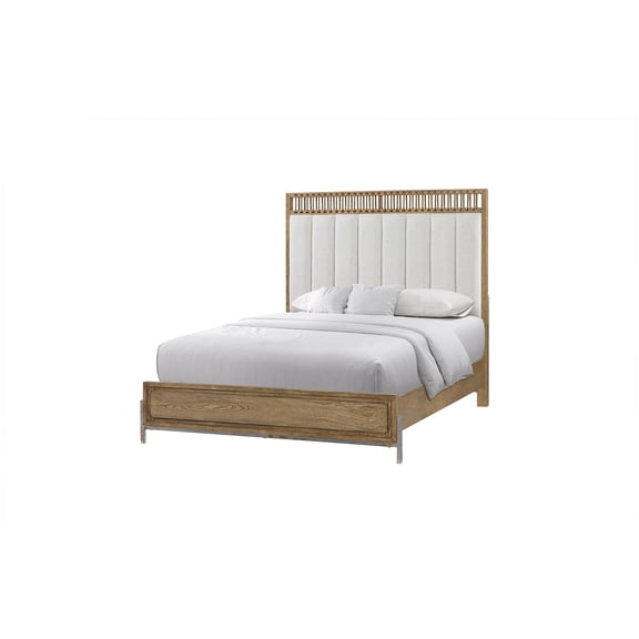 King Upholstered and Strap Panel Bed
