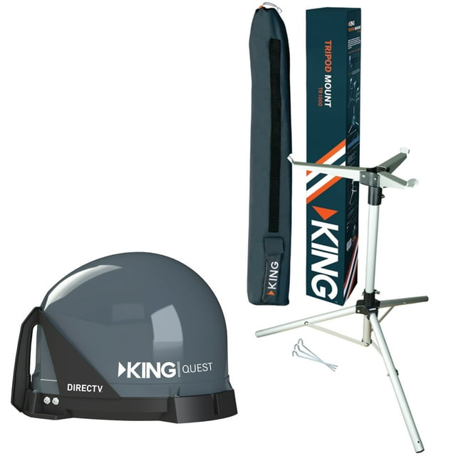 King VQ4100 King Quest Satellite Antenna For DirecTV and Tripod Bundle