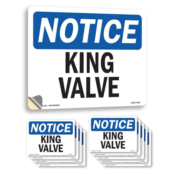 King Valve OSHA Notice Vinyl Decal Label 14 Inch x 10 Inch - 10 Pack
