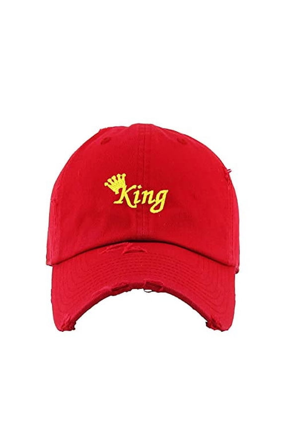 King Vintage Baseball Cap Embroidered Cotton Adjustable Distressed Dad Hat