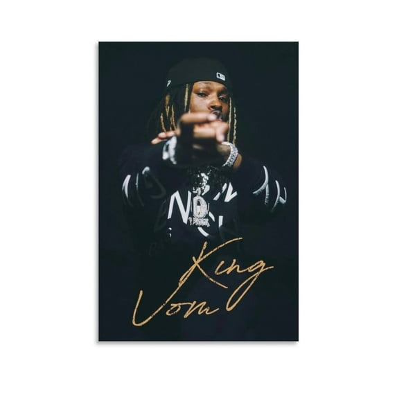 King Von Singer Canvas Posters Room Aesthetic Poster Print Art Wall Painting Canvas Posters Gifts Modern Bedroom Decor 12x18inch(30x45cm)