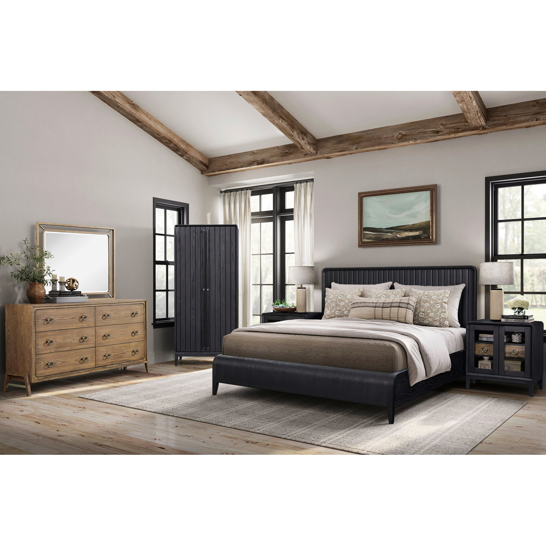 Mdf Channel King Waterfall Panel Bed / Solid Wood + MDF, Channel Headboard ...