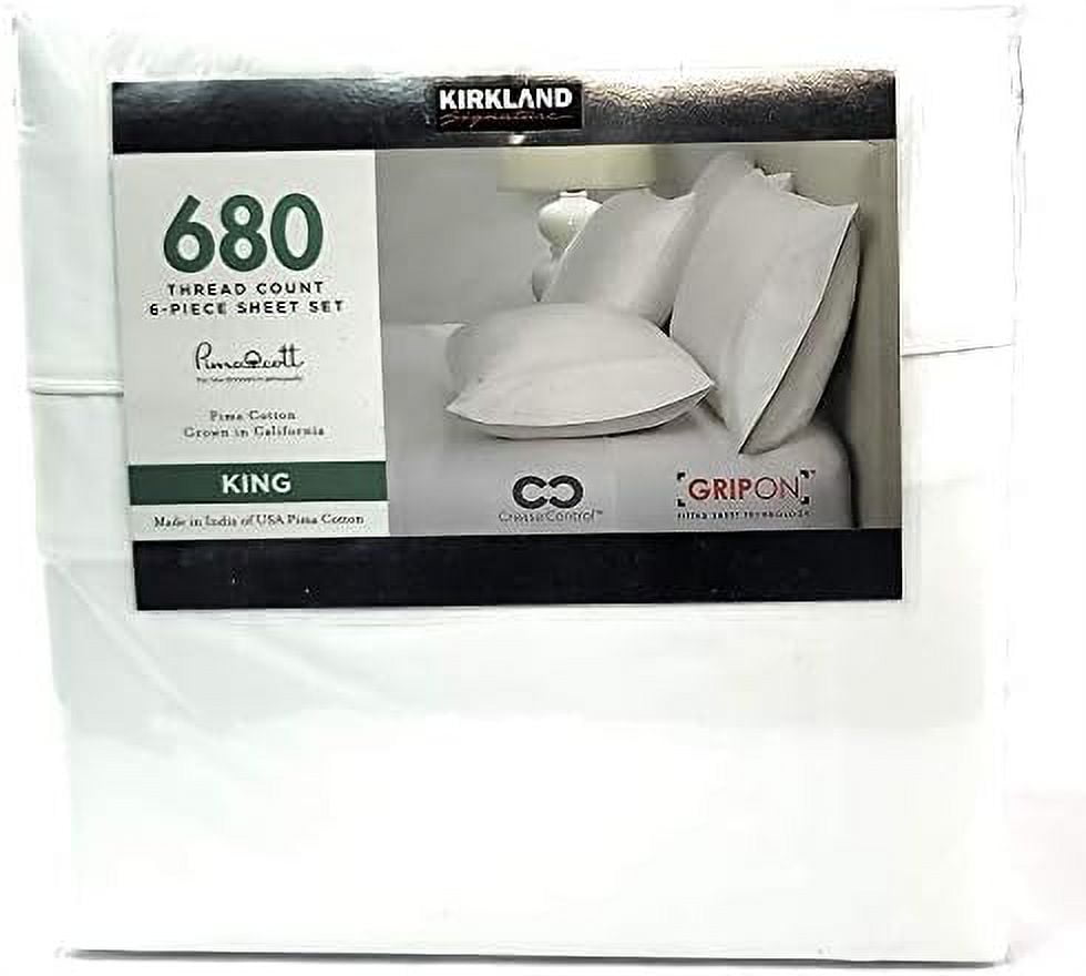 King White 680 Thread Count Sheet Set 6 Piece Deep Pockets