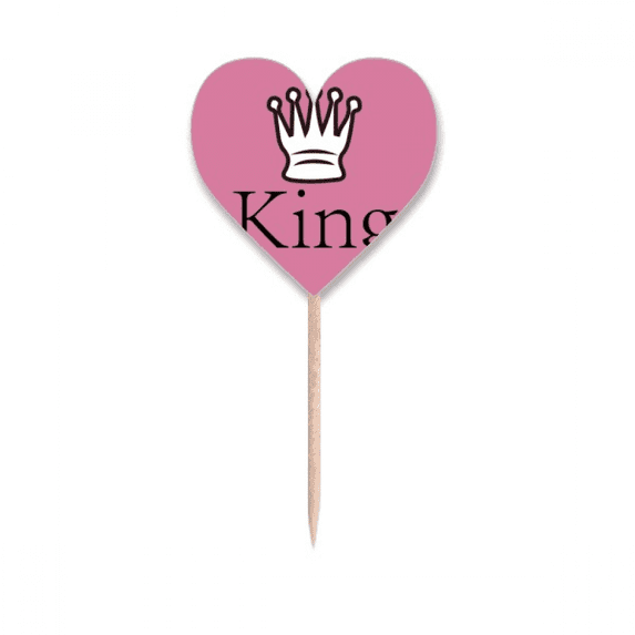 King White Word Chess Game Toothpick Flags Heart Lable Cupcake Picks