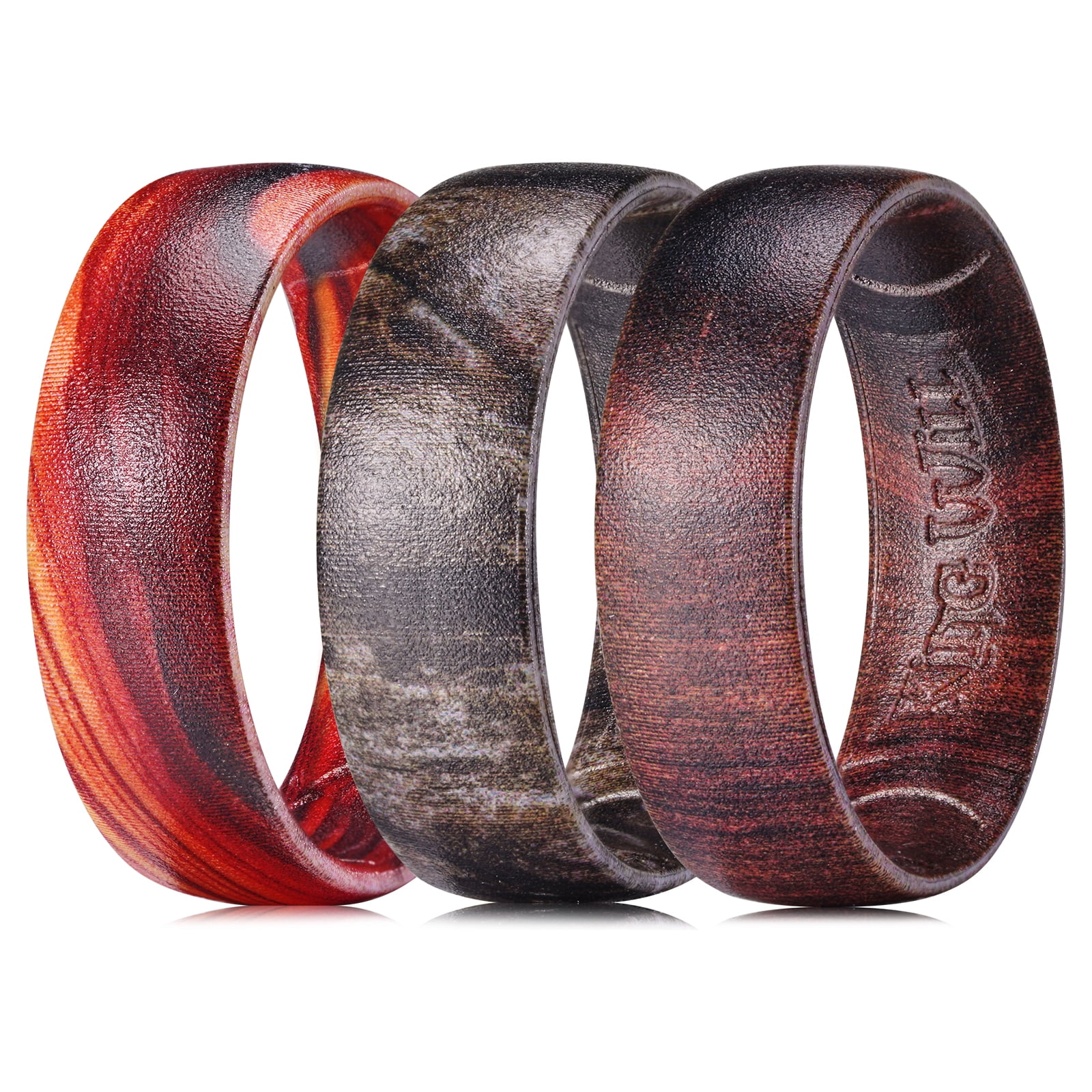 King Will 3PC Mens Silicone Rings Unisex Rubber Wedding Bands Wild ...