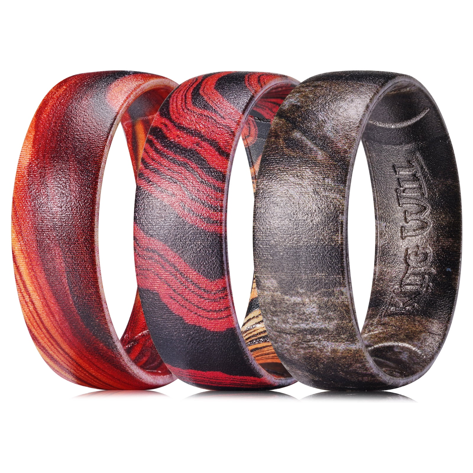 King Will 3PC Mens Silicone Rings Unisex Rubber Wedding Bands Wild ...