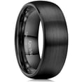 thumbnail image 1 of King Will 8mm Black Tungsten Carbide Ring for Men Women Engagement Wedding Band Domed Matte Brushed Finish Comfort Fit, Size 9, 1 of 7